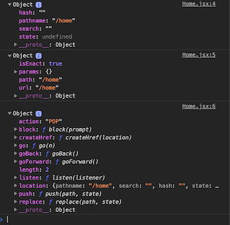 location, match and history props in react router dom
